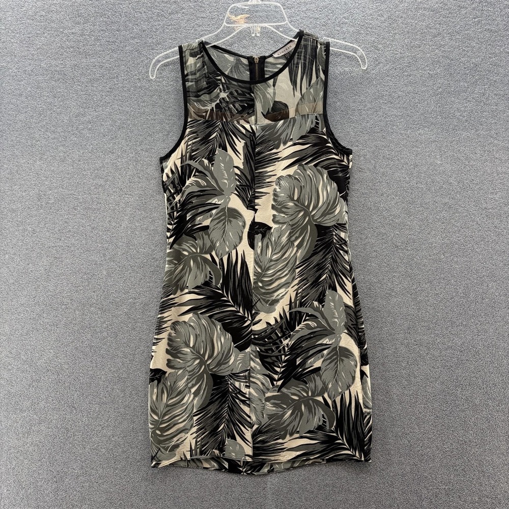 Kymerah Dress 6 Green Tropical Leaf Print Silk Stretch Mini Party Sheath